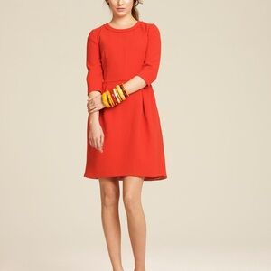 J. Crew Vibrant Red Long Sleeve Dress